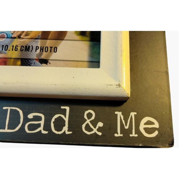 Dad and Me Wooden Picture Frame Fathers Day 6x4 Landscape Matted Black Gold - Picture 6 of 6